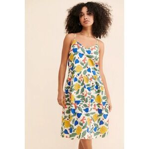 LF Markey‎ Jed Midi Dress Multi color Floral Spaghetti Strap Size 4 Women
